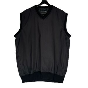 ProQuip Windshield Golf Vest Mens Medium‎ Black V-Neck Windbreaker Sleeveless